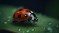 Macro image of a ladybug sitting on a leaf Royalty Free Stock Photo