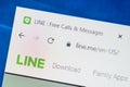 Line.me Web Site. Selective focus.