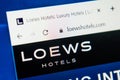 Loews hotels Web Site. Selective focus. Royalty Free Stock Photo