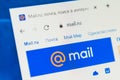 Mail.ru Web Site. Selective focus. Royalty Free Stock Photo