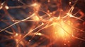 Macro image of nerves, neurons firing microscope