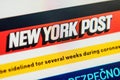 New York Post Web Site. Selective focus.