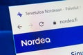 Nordea.fi Web Site. Selective focus. Royalty Free Stock Photo