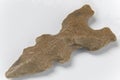 Macro image of an original arrowhead from the Paleolithic Age Royalty Free Stock Photo