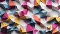 Macro image of paper folded in geometric shapes, three-dimensional effect, abstract background Royalty Free Stock Photo