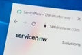 Servicenow.com Web Site. Selective focus.