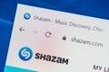 Shazam.com Web Site. Selective focus. Royalty Free Stock Photo