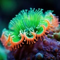 Macro image of soft coral polyps