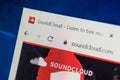 Soundcloud.com Web Site. Selective focus.