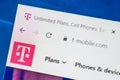 Tmobile.com Web Site. Selective focus.