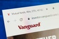 Vanguard.com Web Site. Selective focus.