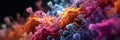 macro image of viruses and bacteria in tissues, colorful vivid background microbiological microlife, macro bokeh depth of field Royalty Free Stock Photo