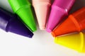 Macro image of vivid colors of crayons. Royalty Free Stock Photo