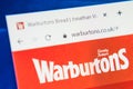 Warburtons Web Site. Selective focus. Royalty Free Stock Photo
