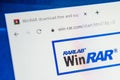 Win-rar.com Web Site. Selective focus.