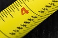 A macro image of a yellow Tape Measure Royalty Free Stock Photo