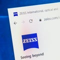 Zeiss Web Site. Selective focus. Royalty Free Stock Photo