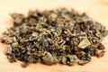 Macro of Jiaogulan tea dried leaves Royalty Free Stock Photo