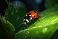 Ladybug on leaf.close up photo