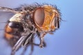 Macro lens close up detail shot of a common house fly Royalty Free Stock Photo