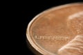 Macro of Liberty on a penny