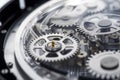 a macro look at silicon gears inside a futuristic concept timekeeping device