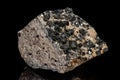 Macro Magnetite mineral stone on black background Royalty Free Stock Photo