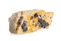 Macro Magnetite mineral stone on a white background