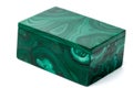 Macro.malachite boxes on white background Royalty Free Stock Photo