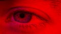 Macro on man eye expressing serious and expressionless expression Royalty Free Stock Photo