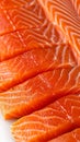 Macro marvel Close up of fresh salmon fillet on a white background