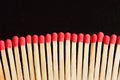 Macro Match Sticks isolated on black background Royalty Free Stock Photo