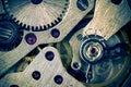 Macro Mechanical Gear Background / split toting Royalty Free Stock Photo