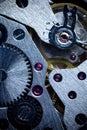 Macro Mechanical Gear / Clockwork Background Royalty Free Stock Photo