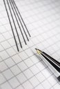 Macro Of A Mechanical Pencil With 5 Leads On Squared Paper 2 Royalty Free Stock Photo