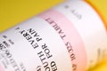 Macro of medication bottle Royalty Free Stock Photo