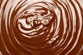 Macro of Melted milk or dark chocolate swirl background Royalty Free Stock Photo