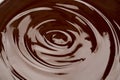 Macro of Melted milk or dark chocolate swirl background Royalty Free Stock Photo