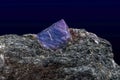 Macro mineral raw uncut blue sapphire crystal Royalty Free Stock Photo