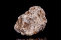 Macro mineral stone Albit on black background Royalty Free Stock Photo