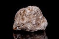 Macro mineral stone Albit on black background Royalty Free Stock Photo