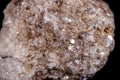 Macro mineral stone Albit on black background Royalty Free Stock Photo