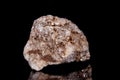 Macro mineral stone Albit on black background Royalty Free Stock Photo