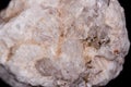 Macro mineral stone Albit on black background Royalty Free Stock Photo