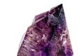 Macro Mineral Stone Amethyst together smoky quartz, rauchtopaz on a white background close up