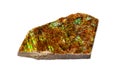 Macro of the mineral stone ammolite on white background Royalty Free Stock Photo