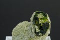 Macro mineral stone Andradite on a black background Royalty Free Stock Photo