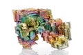 Macro mineral stone bismuth on a white background