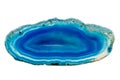 Macro mineral stone Blue Agate breed a white background Royalty Free Stock Photo