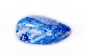 Macro mineral stone blue lapis lazuli afghanistan on white bac Royalty Free Stock Photo
